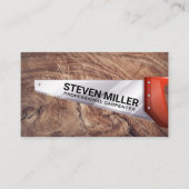 Carte De Visite Vis à main | Arrière - plan coupe bois (Devant)