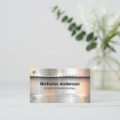 Carte De Visite Vis | Arrière - plan de brosse métallique (Debout devant)