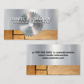 Carte De Visite Vis circulaire | Bois coupé | Construction (Devant / Derrière)