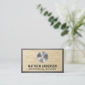 Carte De Visite Vis circulaire | Grain de bois et acier (Debout devant)
