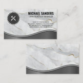 Carte De Visite Vis circulaire | Marteau | Marbre (Devant / Derrière)