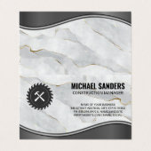 Carte De Visite Vis circulaire | Marteau | Marbre (Extérieur déplié)