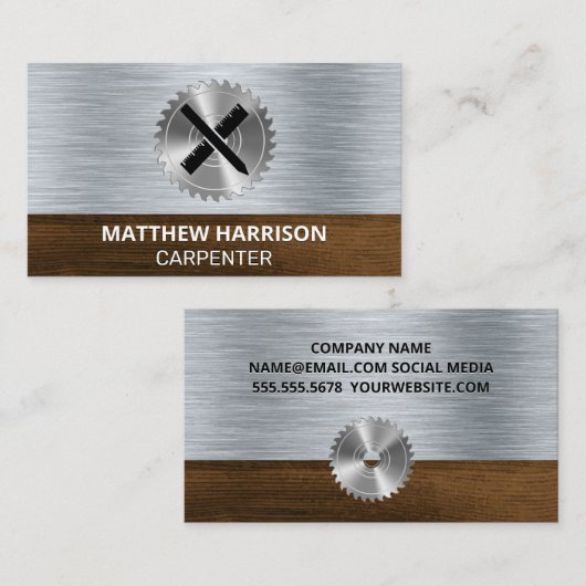 Carte De Visite Vis circulaire | Outils d'architecte (Devant / Derrière)