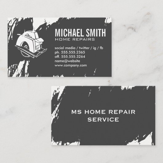 Carte De Visite Vis circulaire | Outils matériels | Menuiserie (Devant / Derrière)