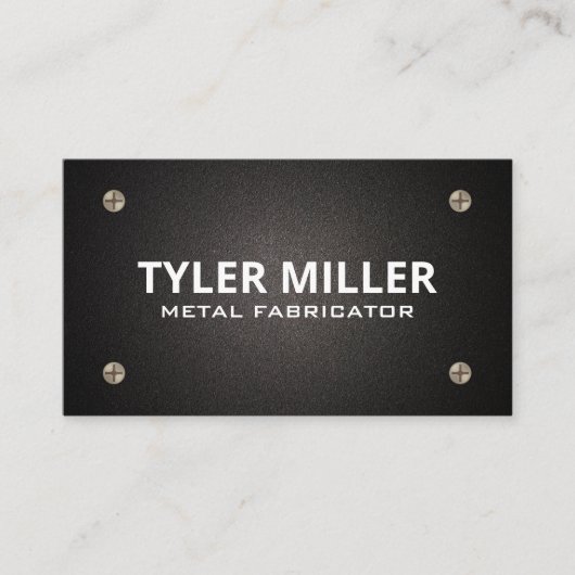 Carte De Visite Vis métalliques | Texture noire (Devant)