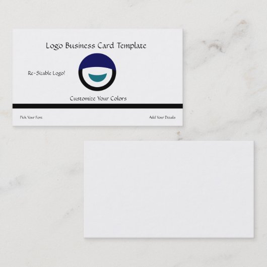 Carte De Visite Visage circulaire simple et croissant - Logo circu (Devant / Derrière)