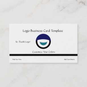 Carte De Visite Visage circulaire simple et croissant - Logo circu