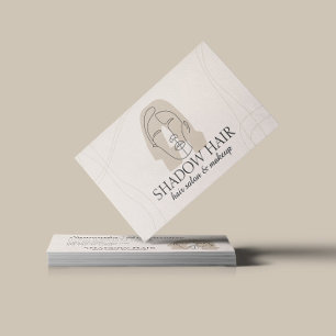 Carte De Visite Visage de femme avec maquillage minimaliste ivoire