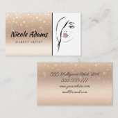 Carte De Visite Visage de fille glamour personnalisé (Devant / Derrière)