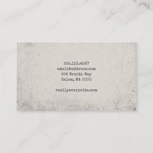 Carte De Visite Visage effrayant avec cornes (Dos)