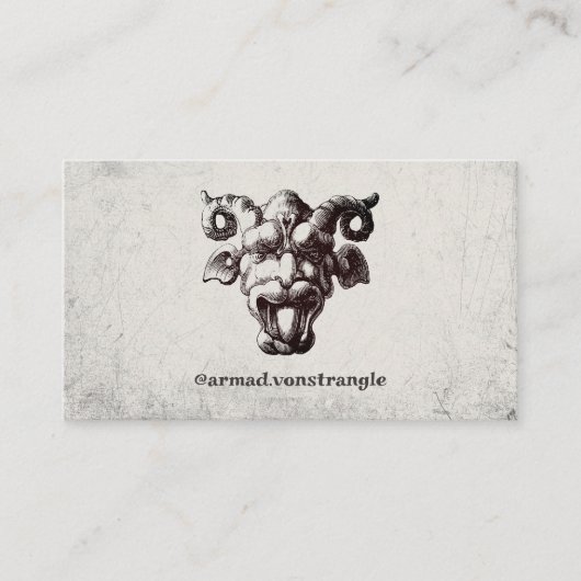 Carte De Visite Visage effrayant avec cornes (Devant)