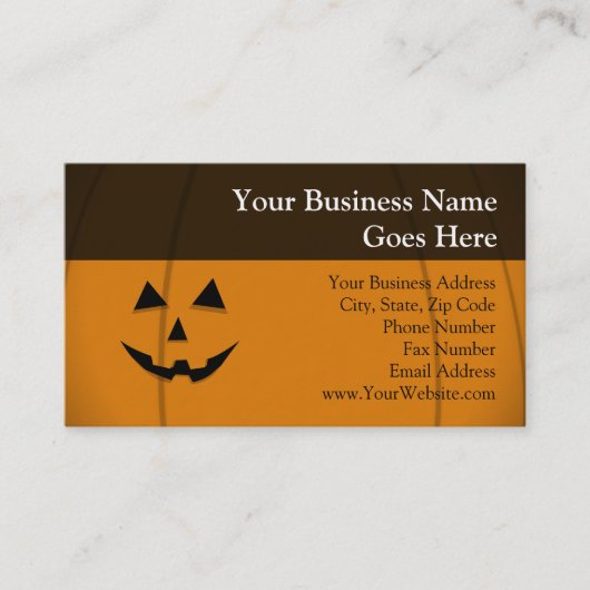 Carte De Visite Visage heureux Jack-o'-lantern (Devant)