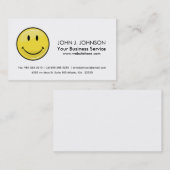 Carte De Visite Visage heureux jaune classique (Devant / Derrière)