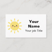 Carte De Visite Visage Heureux Soleil Jaune (Devant)