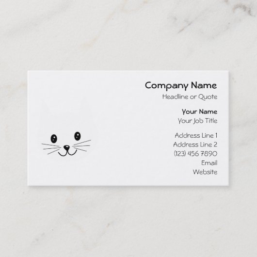 Carte De Visite Visage mignon de chat (Devant)