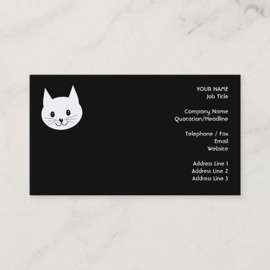 Carte De Visite Visage mignon de chat (Devant)