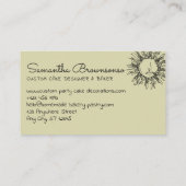 Carte De Visite Visage solaire céleste Pastel Green (Dos)