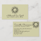 Carte De Visite Visage solaire céleste Pastel Green (Devant / Derrière)