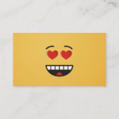 Carte De Visite Visage souriant aux yeux en forme de coeur (Dos)