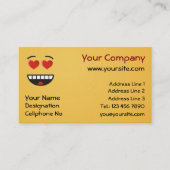 Carte De Visite Visage souriant aux yeux en forme de coeur (Devant)