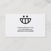 Carte De Visite Visage Toothy, nom de la société (Dos)