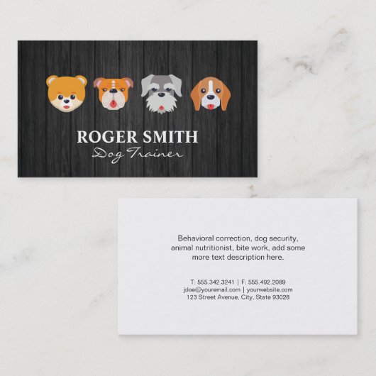 Carte De Visite Visages de chien mignons (Devant / Derrière)
