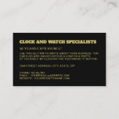 Carte De Visite Visages de l'horloge, Horologue (Dos)