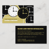 Carte De Visite Visages de l'horloge, Horologue (Devant / Derrière)