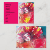 CARTE DE VISITE VISAGES DE MASQUÉRADE VÉNÉTIENNE - MASQUE EN ROUGE (Devant / Derrière)