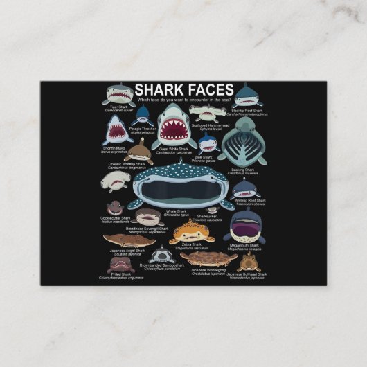 Carte De Visite Visages de requins auxquels vous voulez participer (Devant)