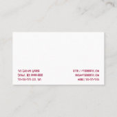 Carte De Visite Vision optique de lunetterie de lunettes (Dos)