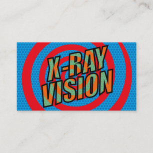 Carte De Visite VISION RAYONS X Livre de bande dessinée rétro amus