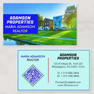 Carte De Visite Visite de bien immobilier QR Disposition de photos