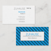 Carte De Visite Visitenkarte blau gestreift (Devant / Derrière)