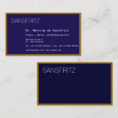 Carte De Visite Visitenkarte Gold Blau (Devant / Derrière)