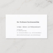 Carte De Visite Visitenkarte Schwarz (Devant)