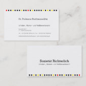 Carte De Visite Visitenkarte Schwarz (Devant / Derrière)