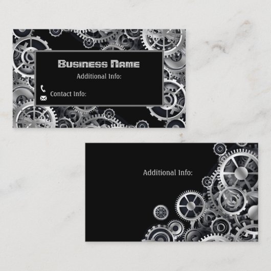 Carte De Visite Vitesses argentées 3 de Steampunk (Devant / Derrière)