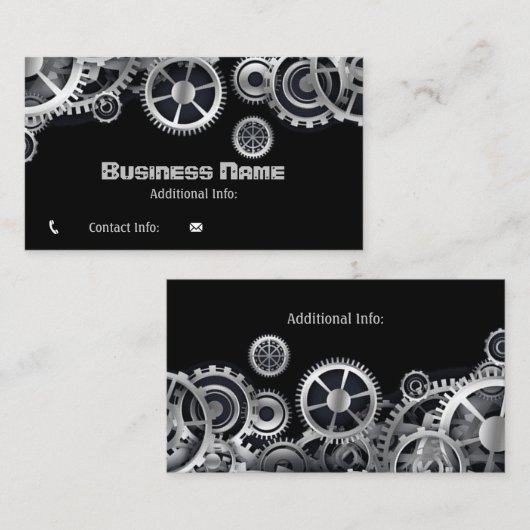Carte De Visite Vitesses argentées 5 de Steampunk (Devant / Derrière)