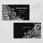 Carte De Visite Vitesses argentées de Steampunk (Devant / Derrière)
