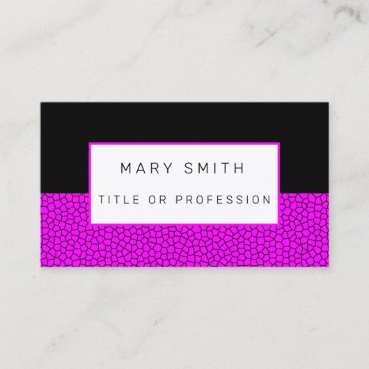 Carte De Visite Vitrail rose noire (Devant)