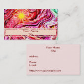 Carte De Visite Vitrail rose violet abstrait (Devant / Derrière)