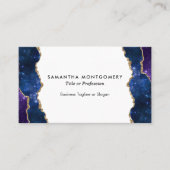 Carte De Visite Vitres d'or bleu violet personnalisé Agate Profess (Devant)
