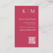 Carte De Visite Viva Magenta-Modern-Save the Date-QR code- (Devant)