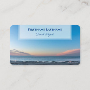 Carte De Visite Vivant bleu ciel plage coucher de soleil agent de