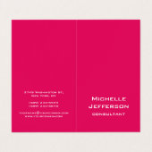 Carte De Visite Vivid Framboise Pinkish Rouge moderne élégant tend (Extérieur déplié)