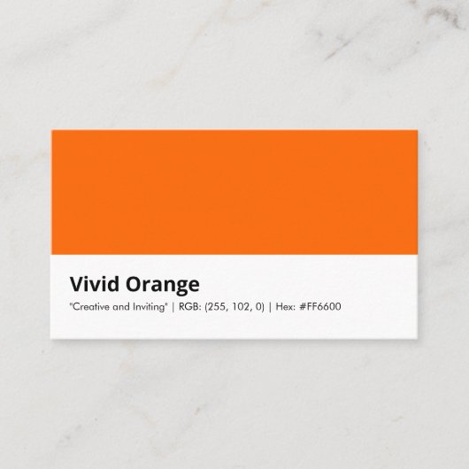 Carte De Visite Vivid Orange | "Créatif et Invitant" (Devant)