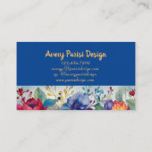 Carte De Visite Vivid Vintage aquarelle florale (Dos)