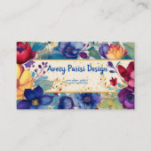 Carte De Visite Vivid Vintage aquarelle florale (Devant)