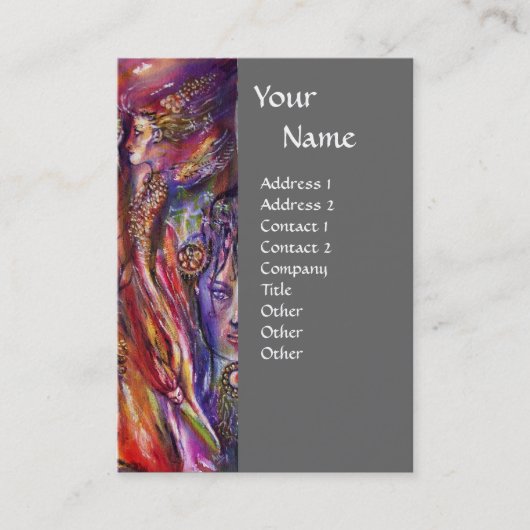 Carte De Visite VIVIEN ET MERLIN Imaginaire rose violet gris (Devant)